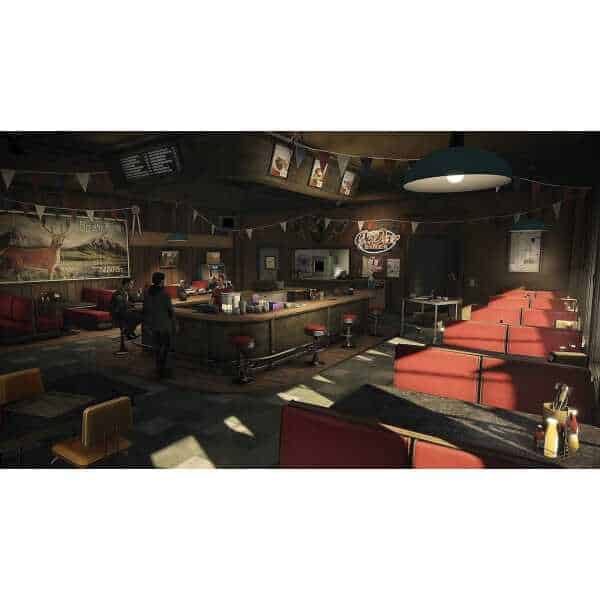 Bar interior with gaming tables and seating at Gameware.