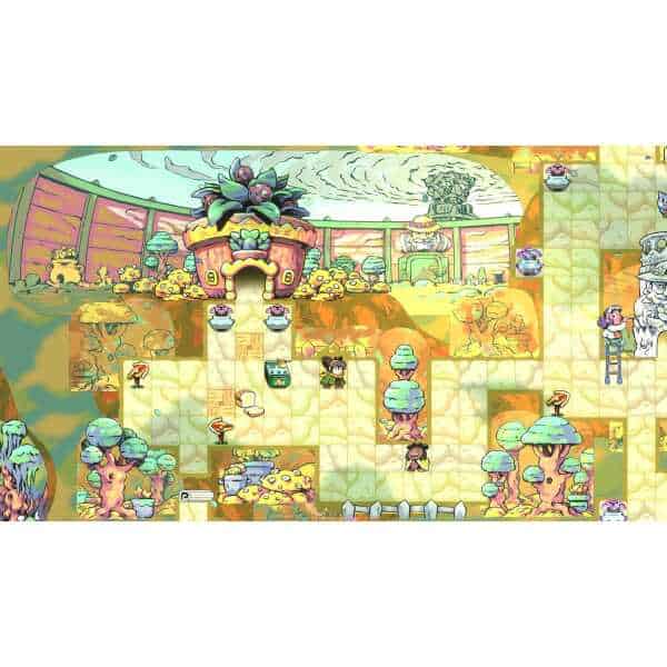Colorful puzzle scene from Gameware's Arranger role-playing game.