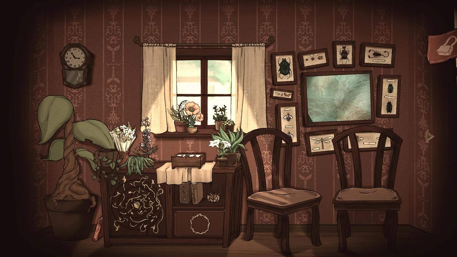 Interior scene from Tales From Candleforth showing vintage furniture and decor.