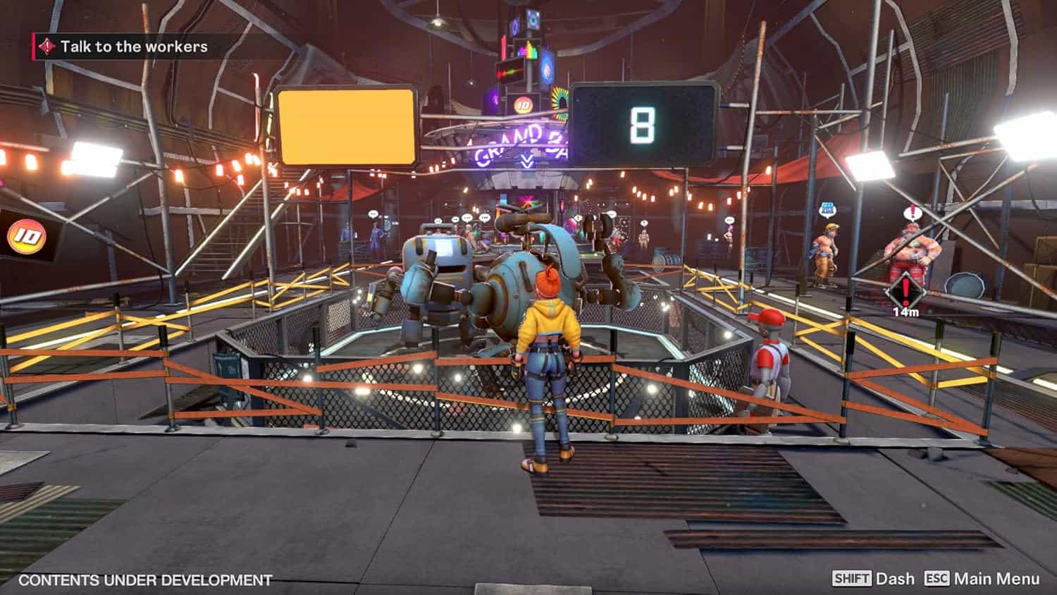 Futuristic arcade scene with players engaging in STARBITES game.