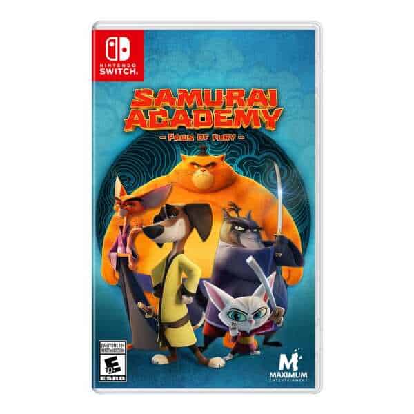 Paws of Fury game cover featuring animated animal characters in a martial arts setting.