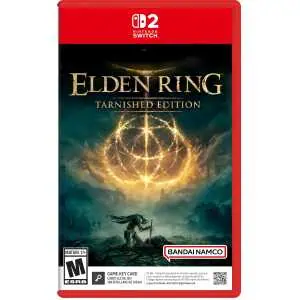 Elden Ring Tarnished Edition game cover for Nintendo Switch with mystical symbols.
