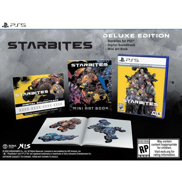 Starbites Deluxe Edition PS5 game with soundtrack and art book.