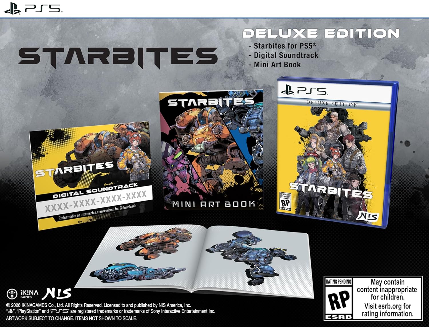 Starbites Deluxe Edition PS5 game with soundtrack and art book.