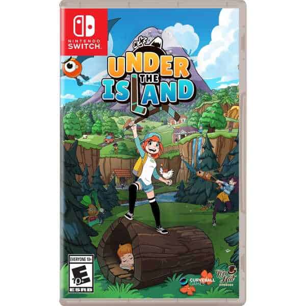 Colorful game cover for Under the Island on Nintendo Switch with characters and island scenery.