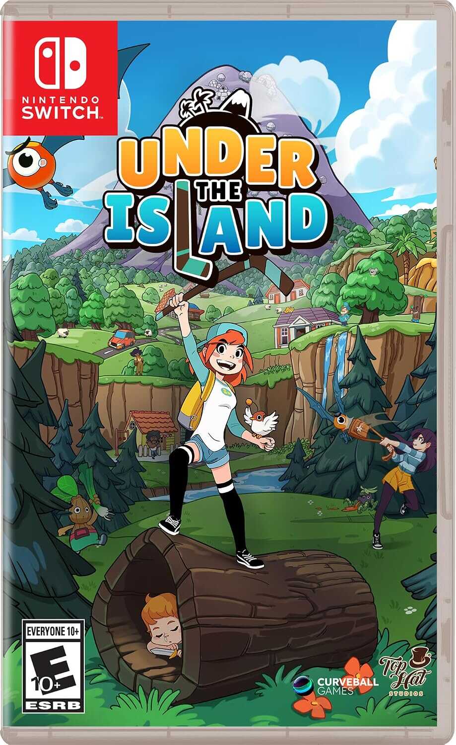 Colorful game cover for Under the Island on Nintendo Switch with characters and island scenery.
