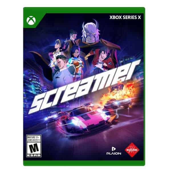 Futuristic racing game featuring high-speed cars and vibrant cityscapes for Xbox Series X.