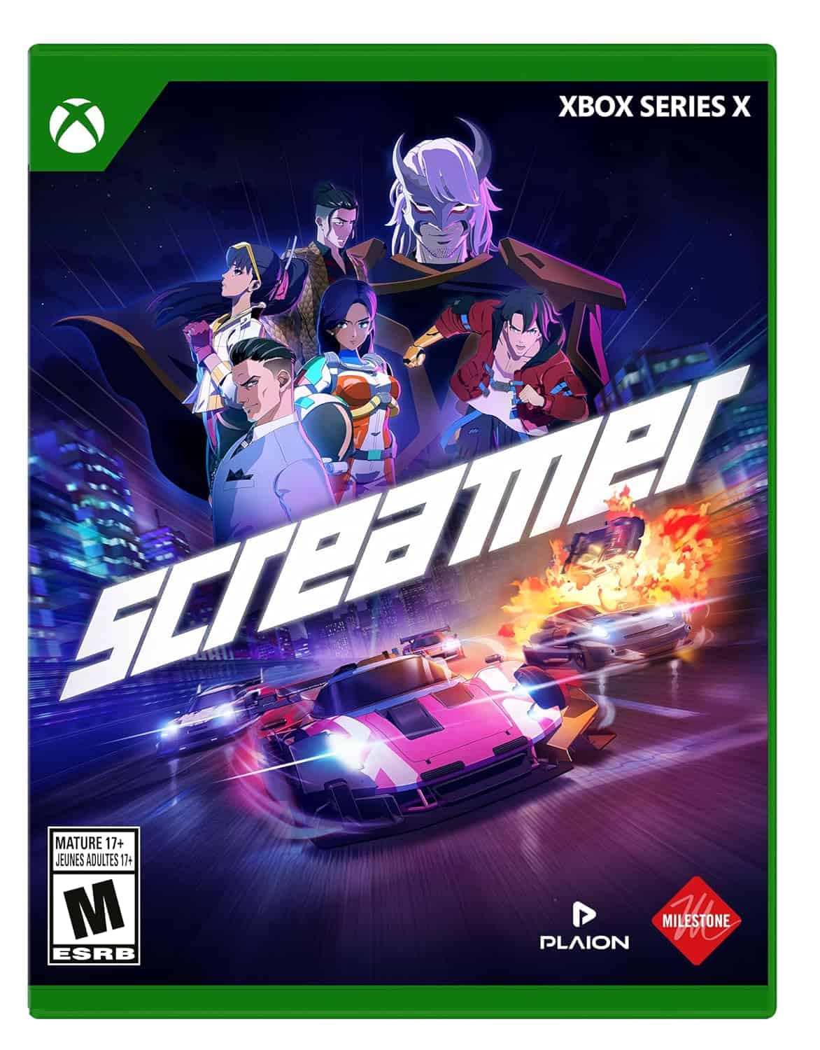 Futuristic racing game featuring high-speed cars and vibrant cityscapes for Xbox Series X.