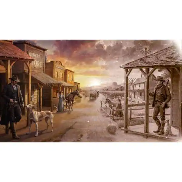 Wild West Legacy Ultimate Edition game scene with cowboys and town setting.