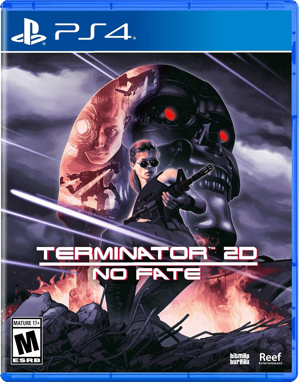 Action-packed Terminator 2: No Fate PS4 game cover with futuristic robot and hero.