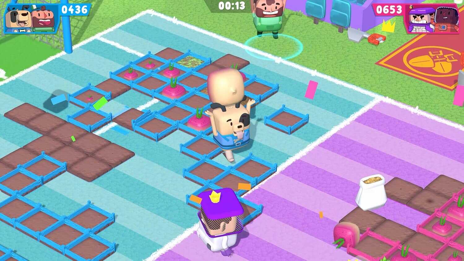 Colorful puzzle game scene with characters and grid layout for SEO.