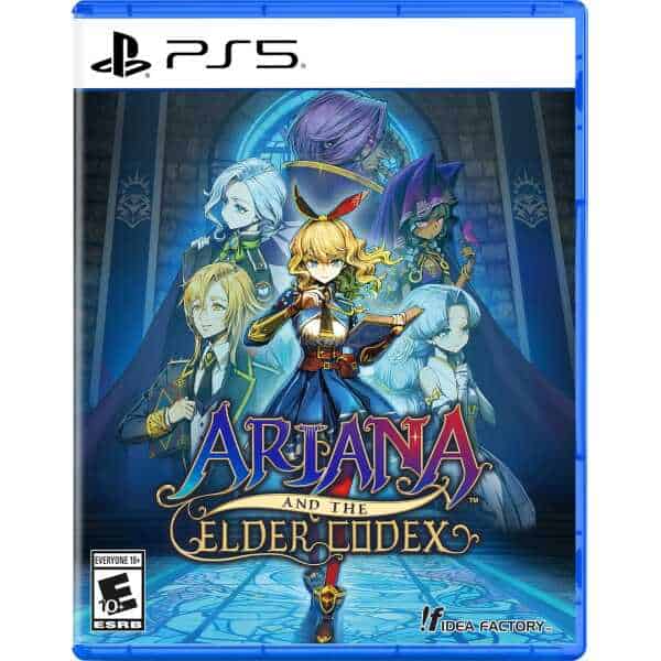 Ariana and the Elder Codex game cover featuring fantasy characters for PS5.