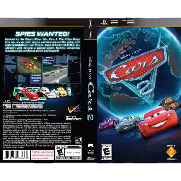 Cars 2 video game cover featuring Lightning McQueen and other characters from the movie.