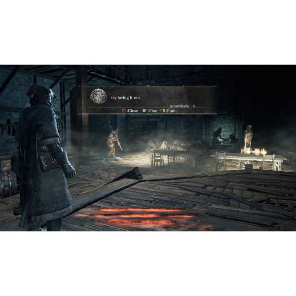Dark fantasy RPG scene with characters and fiery environment.