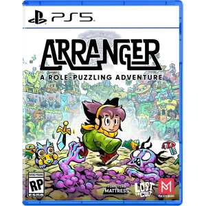 Cover art for Arranger: A Role-Puzzling Adventure on PS5 with colorful characters.