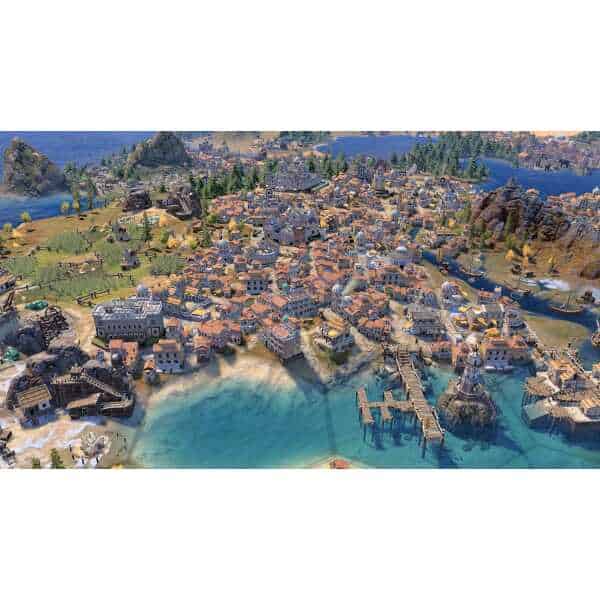 Gameplay scene from Sid Meier's Civilization® VII showing city development and strategic gameplay.