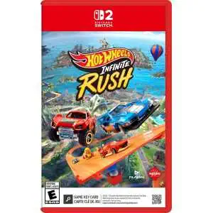 Hot Wheels Infinite Rush game cover with cars and racing scene.