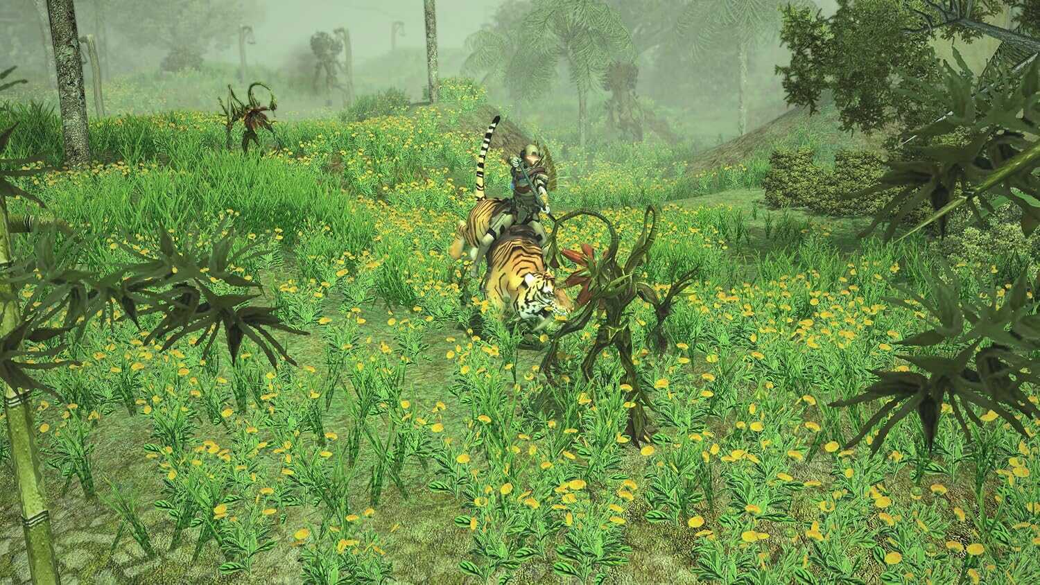 Lush jungle landscape with tigers and wildlife from Sacred 2 Remaster.