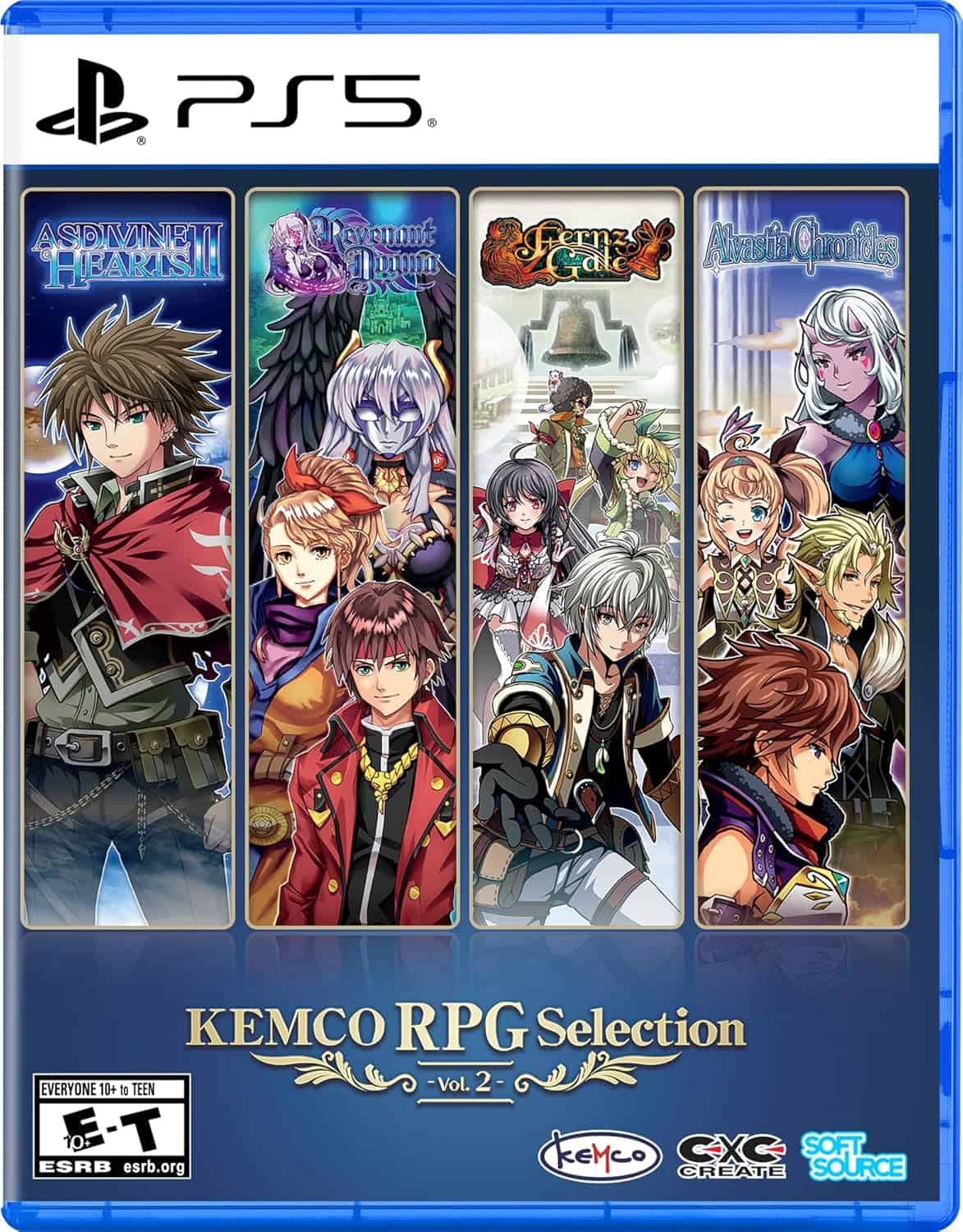 KEMCO RPG Selection Vol. 2 for PlayStation 5 featuring popular role-playing games.