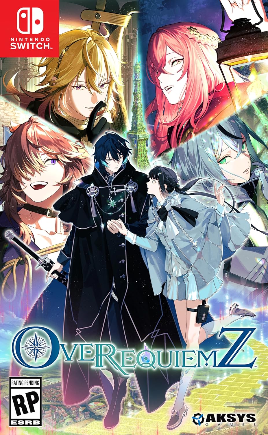 Over Requiem Z Nintendo Switch game cover featuring anime-style characters and fantasy elements.