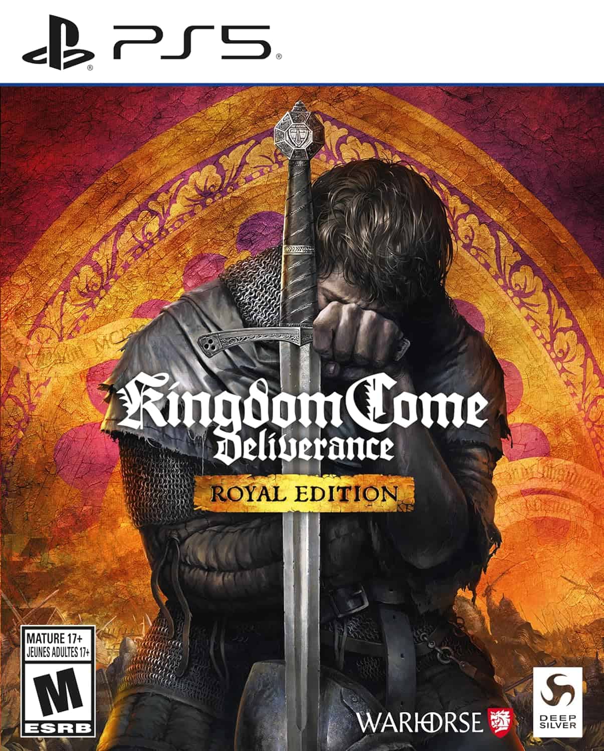 Kingdom Come: Deliverance Royal Edition game cover with knight and sword.
