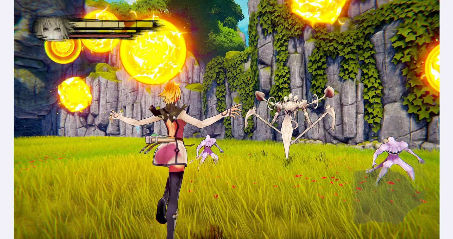 Action scene from Anima Gate of Memories I & II Remaster with character battling enemies in vibrant.