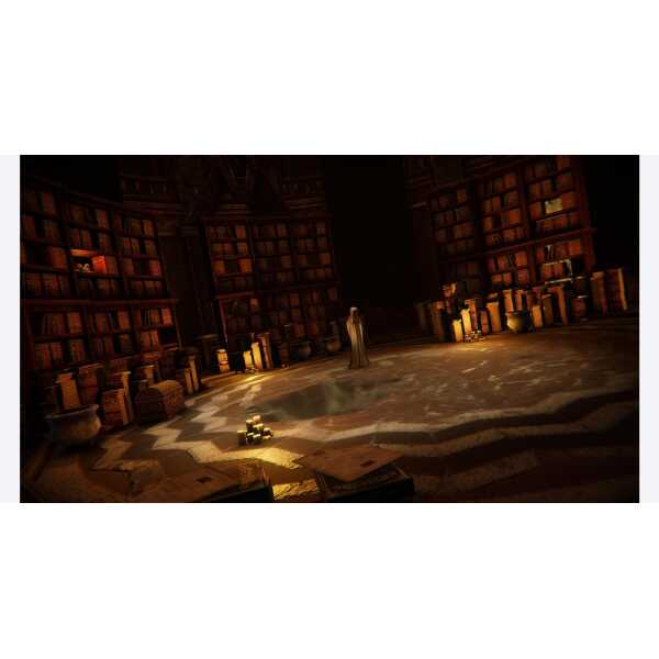 Mysterious library with glowing candles and towering bookshelves in Anima Gate of Memories I & II Re.