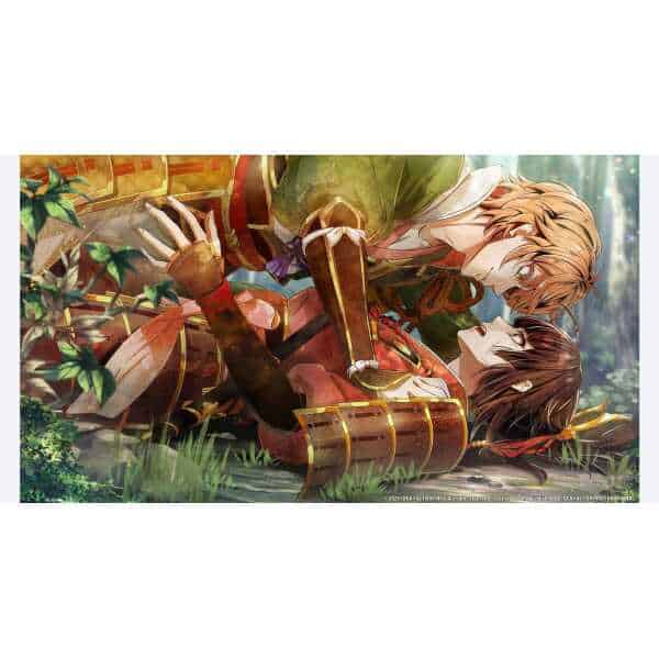 Intimate moment between two characters from Birushana: Winds of Fate game.