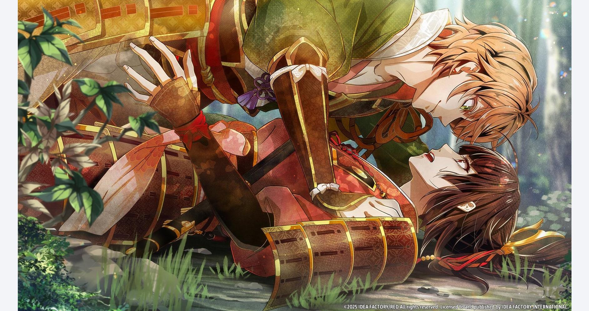 Intimate moment between two characters from Birushana: Winds of Fate game.