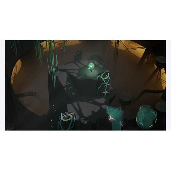 Futuristic laboratory with glowing devices and holograms.