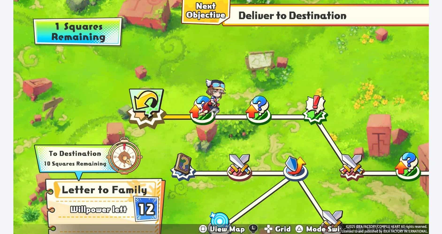 Calamity Angels game screenshot showing delivery mission with characters and map.