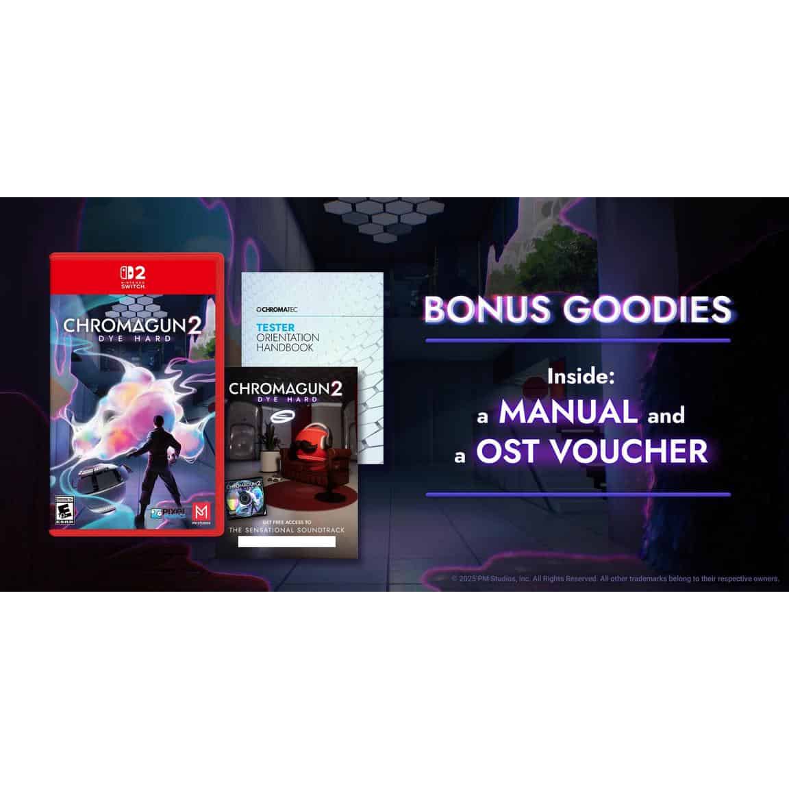 ChromaGun 2 game cover with bonus manuals and vouchers at Gameware.