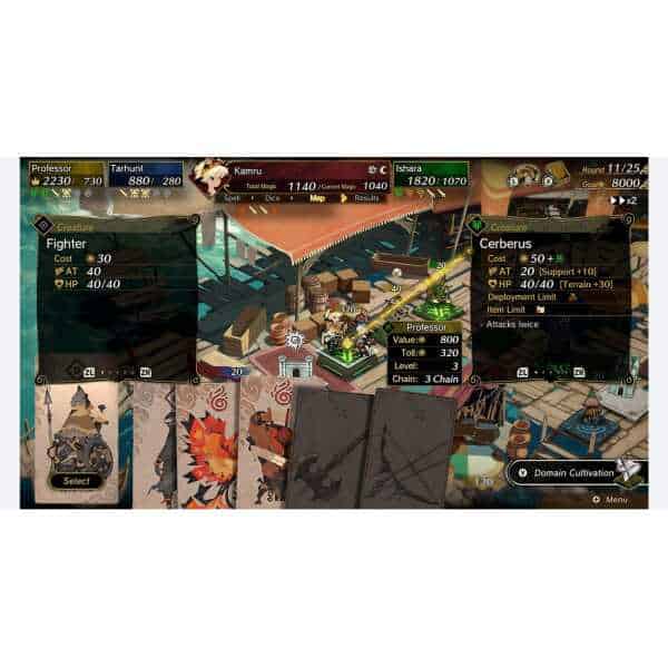 Strategic card game screenshot featuring characters and gameplay elements from Gameware.