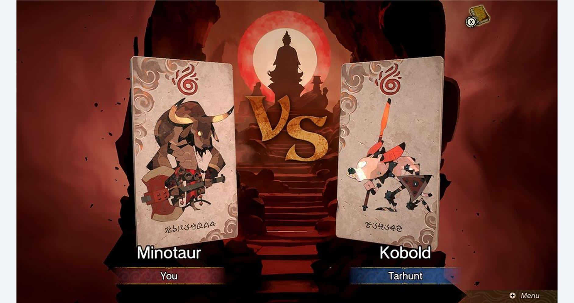 Minotaur vs Kobold battle scene from Gameware, featuring fantasy characters in a dramatic setting.