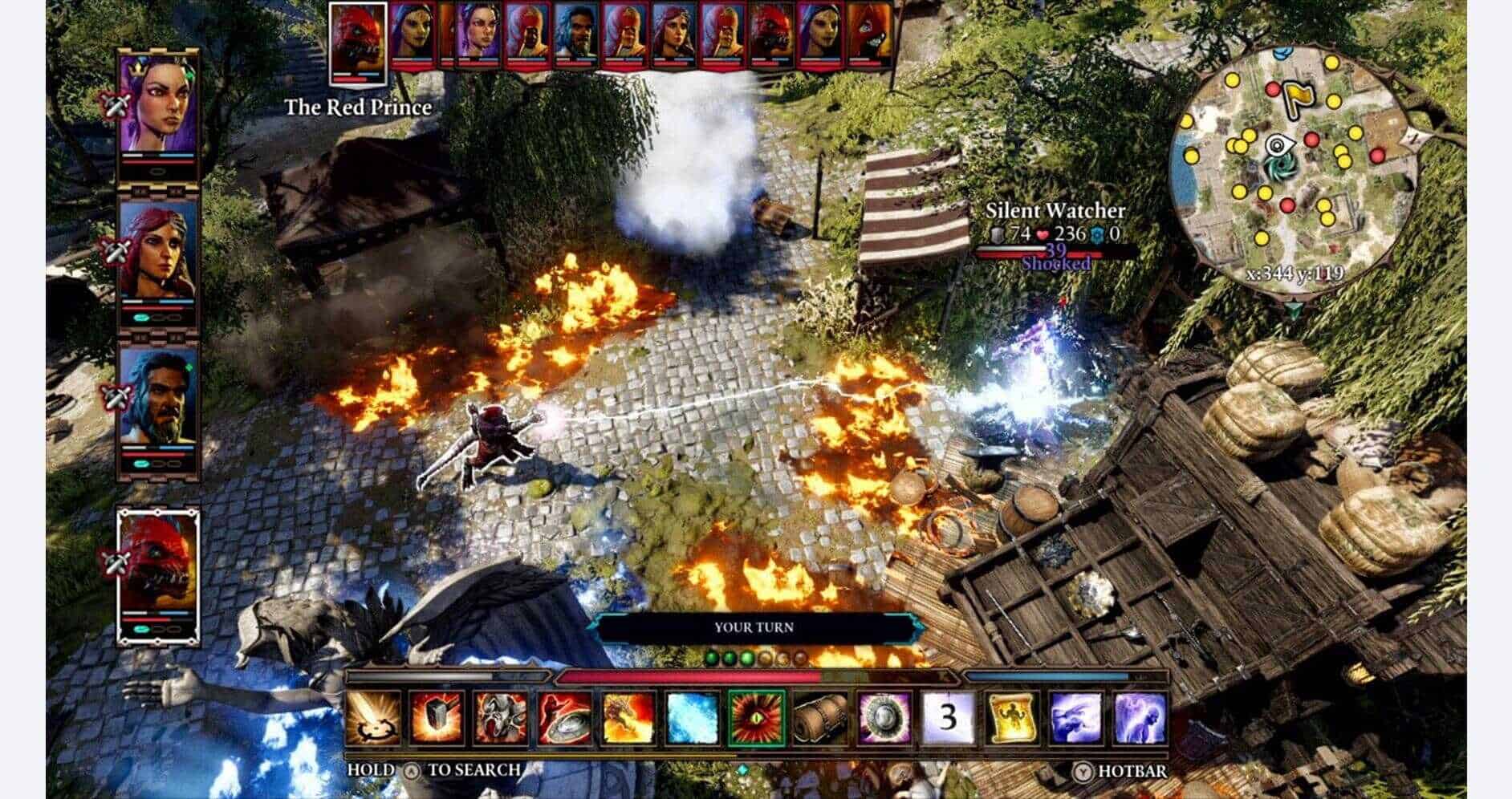 Gameplay screenshot from Divinity: Original Sin II - Definitive Edition showing combat scene.