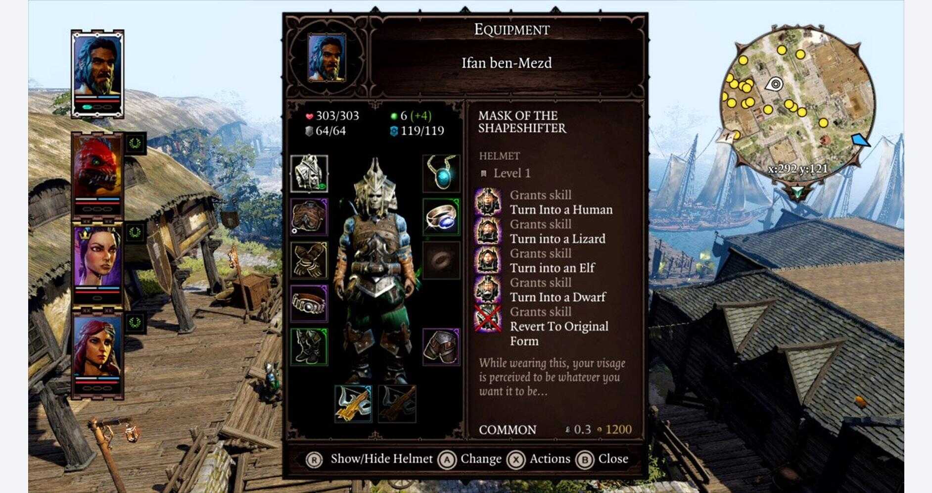 In-game screenshot of Divinity: Original Sin II - Definitive Edition showing character equipment and.