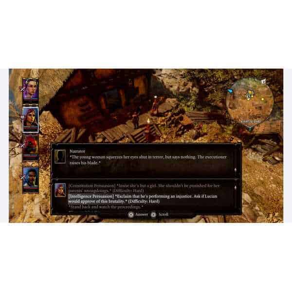 Gameplay scene from Divinity: Original Sin II - Definitive Edition with dialogue options.