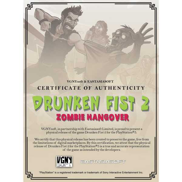 Cover art for Drunken Fist 2: Zombie Hangover game featuring zombie characters and martial arts figh.