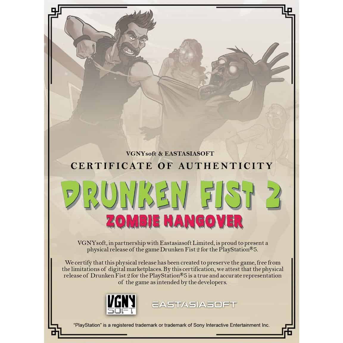 Cover art for Drunken Fist 2: Zombie Hangover game featuring zombie characters and martial arts figh.