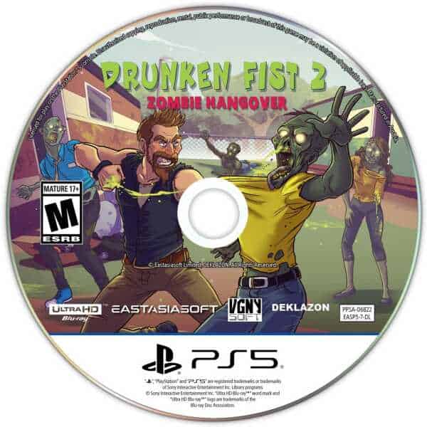 Drunken Fist 2: Zombie Hangover game cover with characters fighting zombies.