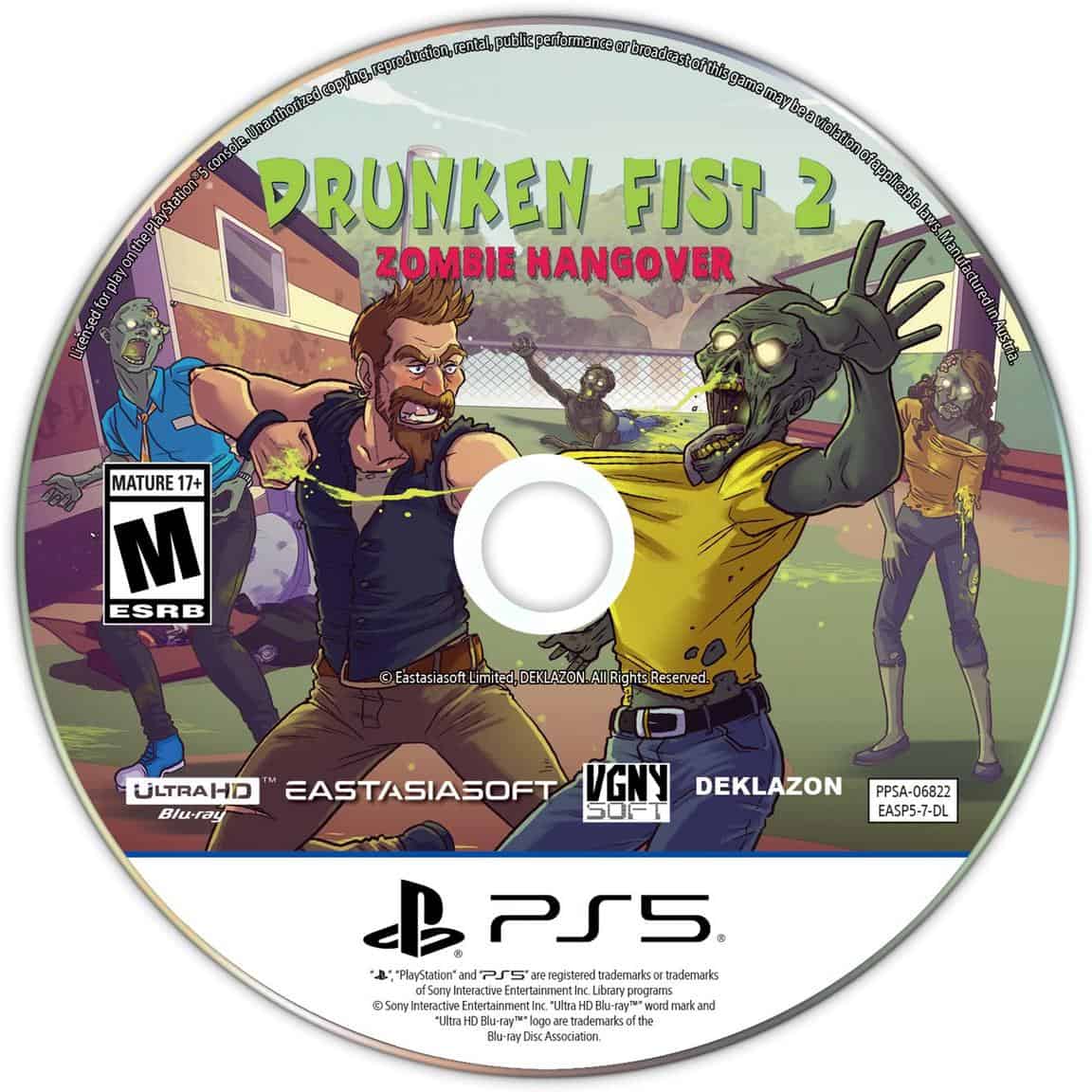 Drunken Fist 2: Zombie Hangover game cover with characters fighting zombies.