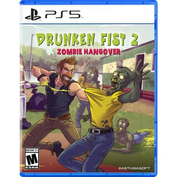Action-packed scene from Drunken Fist 2: Zombie Hangover on PS5, featuring characters fighting zombi.