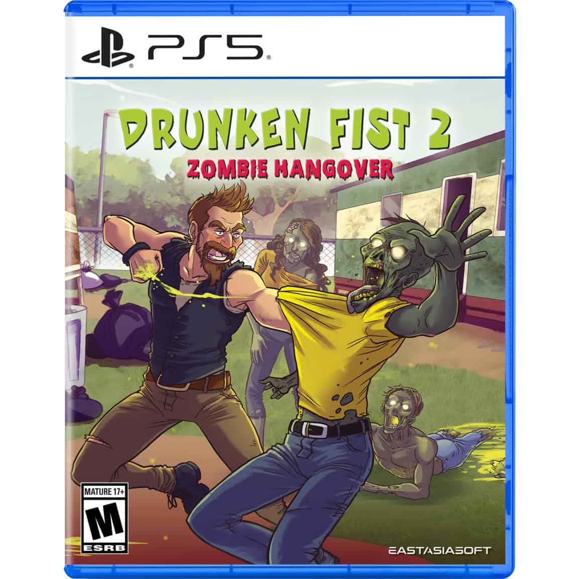 Action-packed scene from Drunken Fist 2: Zombie Hangover on PS5, featuring characters fighting zombi.