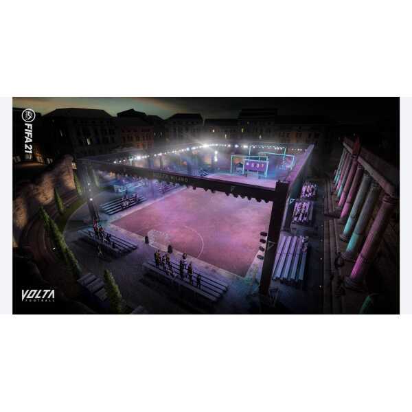 Outdoor sports arena with lighting setup for nighttime event in Milan.