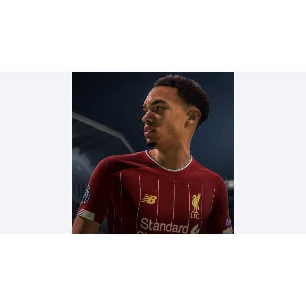 Liverpool football jersey worn by a player, showcasing team logo and sponsor.