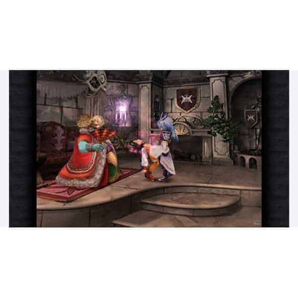 Final Fantasy IX game scene with characters in a castle setting.
