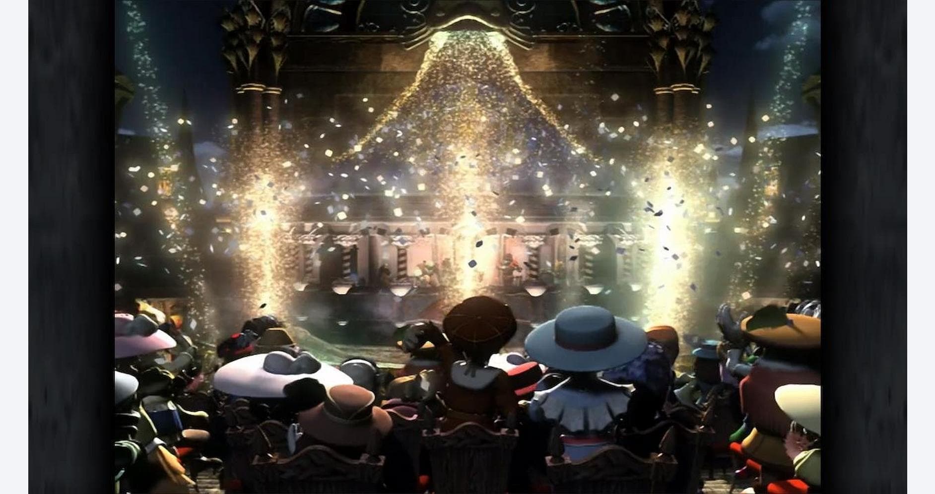 Final Fantasy IX game scene with characters watching a magical event.