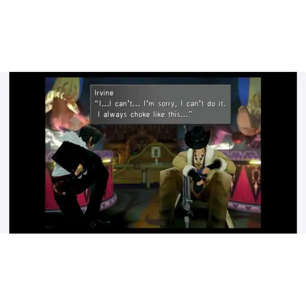 Characters from Final Fantasy VII & VIII in a cinematic scene from the remastered twin pack.