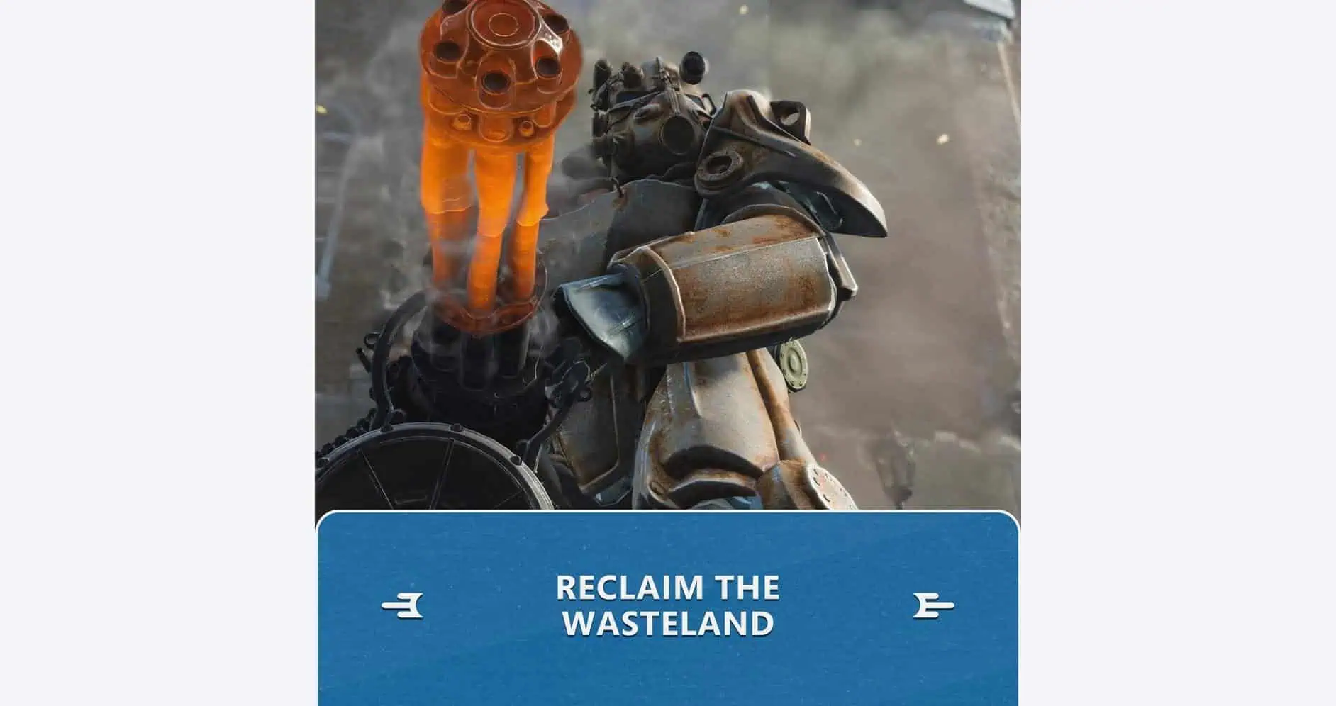 Power armor helmet and weapon from Fallout 4: Anniversary Edition, showcasing post-apocalyptic game.