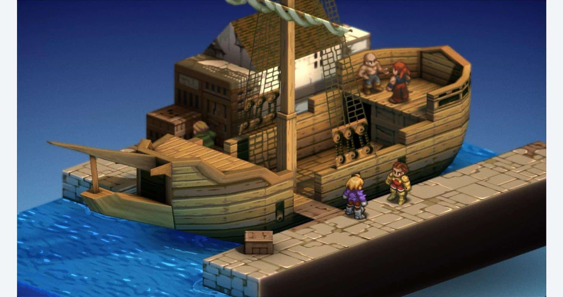 Detailed model of a ship from Final Fantasy Tactics, showcasing classic Ivalice design elements.